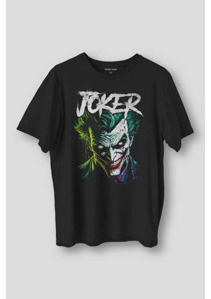 Siyah Joker Gülüş Karanlık Joker Tişört Film Vintage Movie Pamuklu Baskılı T-Shirt