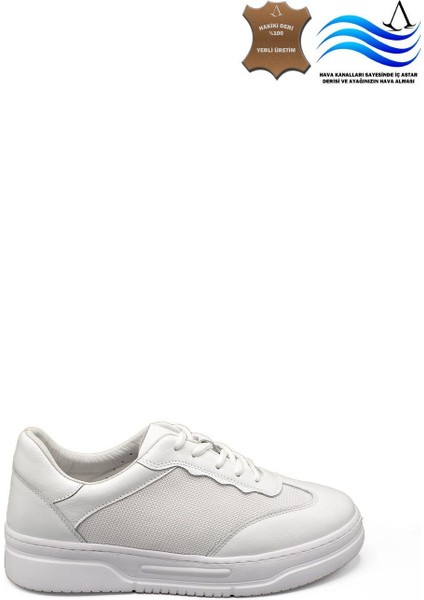 Erkek Deri ve Tekstil Sneaker Ayakkabı 082Y24E40753