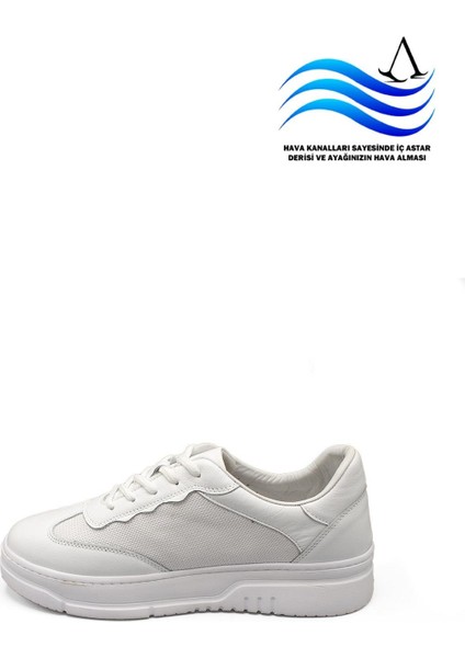 Erkek Deri ve Tekstil Sneaker Ayakkabı 082Y24E40753