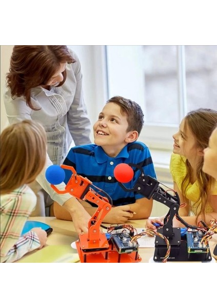 5-Dof Robotik Kol Kiti Raspberry ile Uyumlu Turuncu