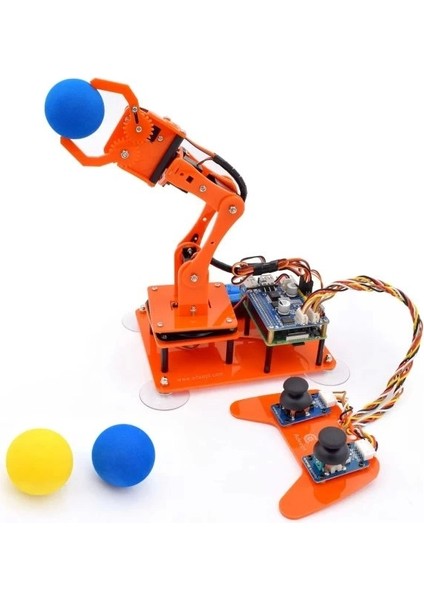 5-Dof Robotik Kol Kiti Raspberry ile Uyumlu Turuncu
