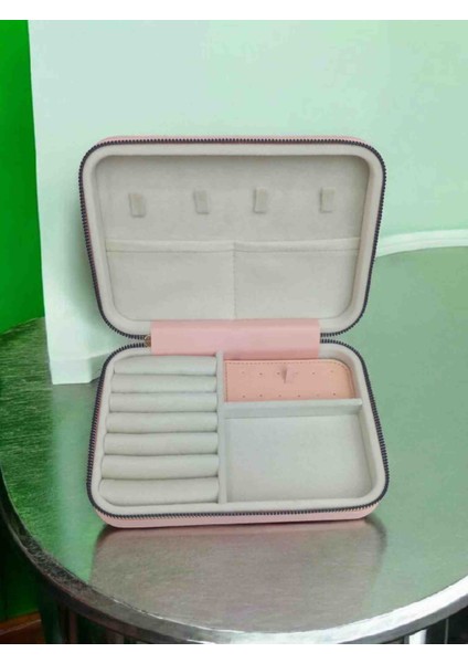 Kadın Takı Kutusu | Çok Gözlü, Taşınabilir, Fermuarlı Mücevher Saklama ve Düzenleme Kutusu – Yüzük, Kolye, Bilezik Organizer” fiyatları