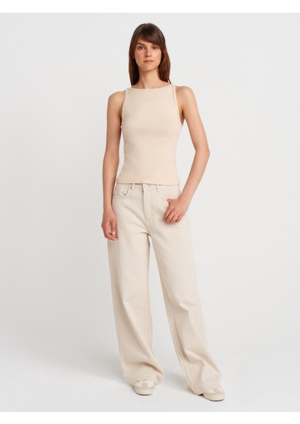21048 Halter Yaka Top-Taş