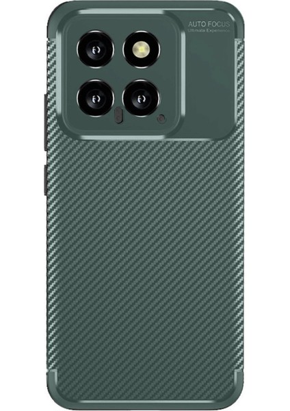 Xiaomi Mi 14T Kılıf Auto Focus Karbon Kapak - Koyu Yeşil Dpmah