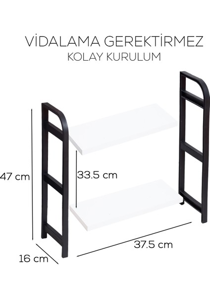 Mutfak Tezgah Üstü Ahşap Organizer Raflı Banyo Mutfak Düzenleyici
