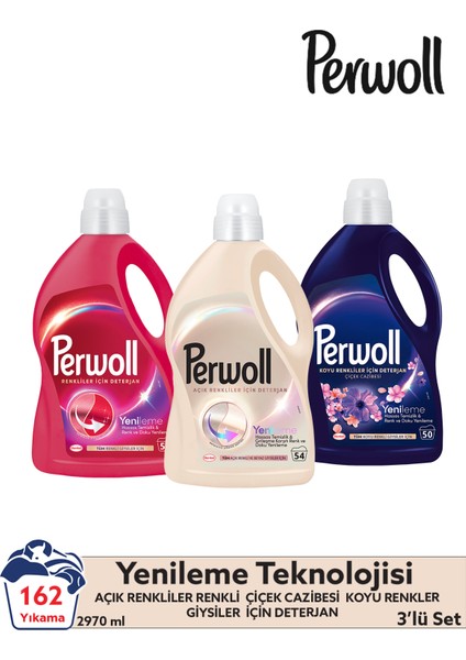 Açık Renkliler (2.97L 108 Yıkama ) ÇiçekCazibesi Koyu Renkliler (2.75L 50 Yıkama) 3'lü Set