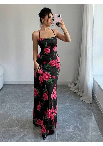 Seanna Dijital Baskılı Uzun Elbise modelleri