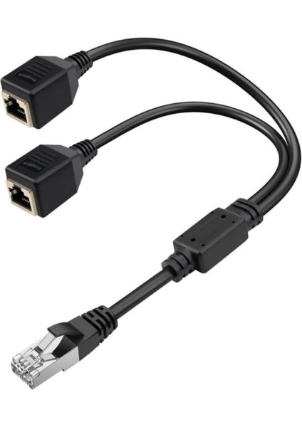 Powermaster PM-25434 Erkek RJ45 To 2 x Dişi Ethernet Çoklayıcı Splitter Dağıtıcı Internet Soketi Çoğaltıcı