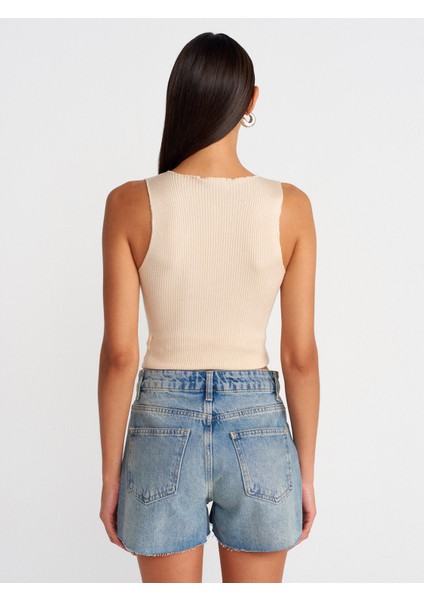 72005 Paçası Dikişsiz Kısa Denim Şort-Tint fiyatları