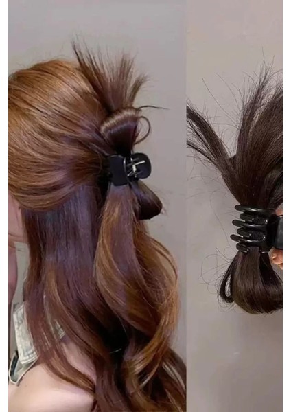 Açık Kahve Renk Dağınık Topuz Model Mandal Toka