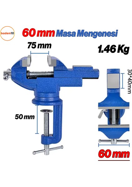 Masa Mengenesi 60 mm Mobilya Tezgah Dönerli Tabla Taban Metal Döküm Işkence Kıskaç Mini Ahşap Kanca fiyatları