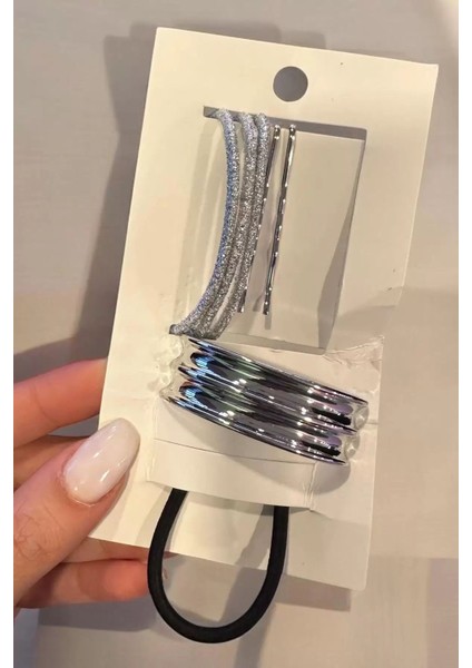 Gümüş Renk Metal Lastik Toka ve Tel Toka Set