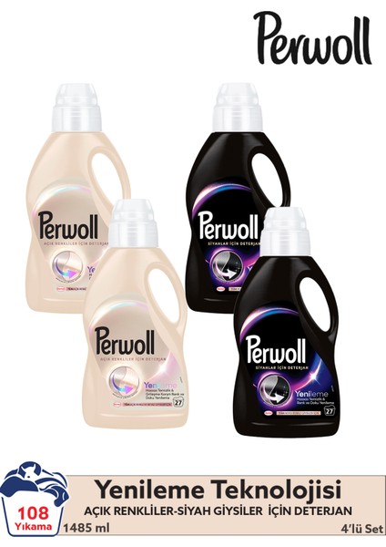 Yenileme Siyahlar 2x1.485 ml 27 Yıkama & Açık Renkliler 2x1.485 ml 27 Yıkama 3'lü Set(108 Yıkama)