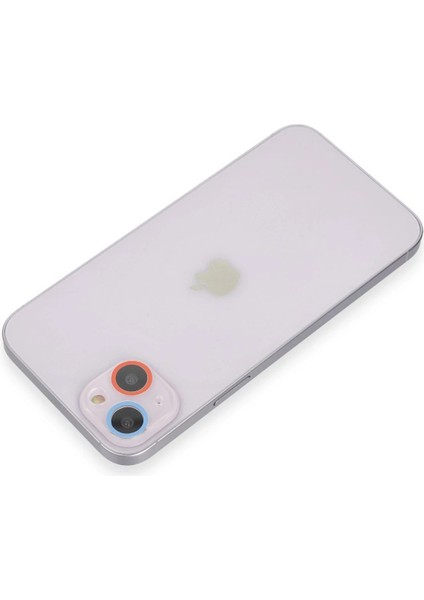 Iphone 14 Renkli Kamera Lens Koruma Cam - Pembe-Mavi Dpmah
