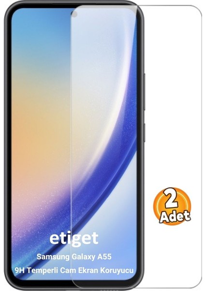 Samsung Galaxy A55 Temperli 9H Cam Ekran Koruyucu (2 ADET)