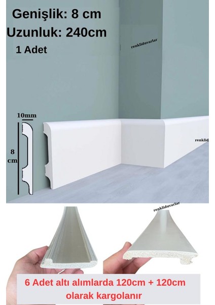 8CMX240CM Munut Pvc Süpürgelik Suya Neme Dayanıklı Pvc Parke Seramik Salon Mutfak Süpürgeliği