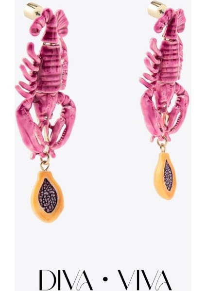 - Lobster Chic - Istakoz Figürlü Kadın Küpe