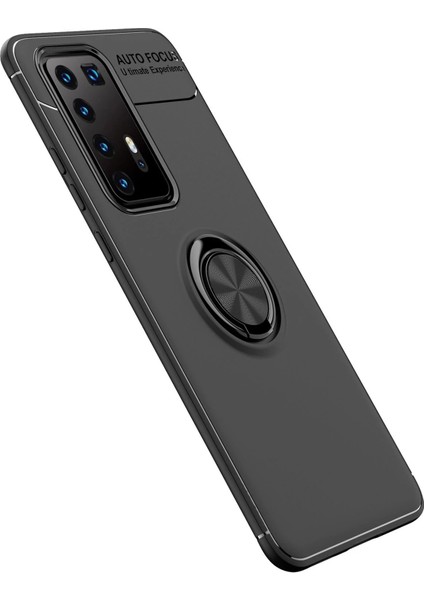 Huawei P40 Pro Kılıf Range Yüzüklü Silikon - Siyah Dpmah