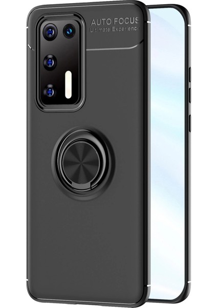 Huawei P40 Kılıf Range Yüzüklü Silikon - Siyah Dpmah