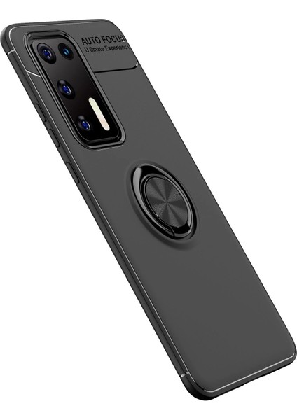 Huawei P40 Kılıf Range Yüzüklü Silikon - Siyah Dpmah