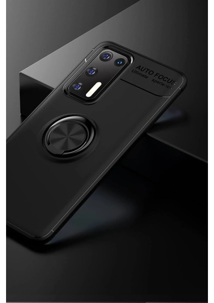 Huawei P40 Kılıf Range Yüzüklü Silikon - Siyah Dpmah
