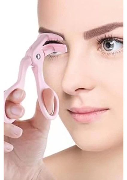 Pembe Renk Kirpik Kıvırma Aparatı