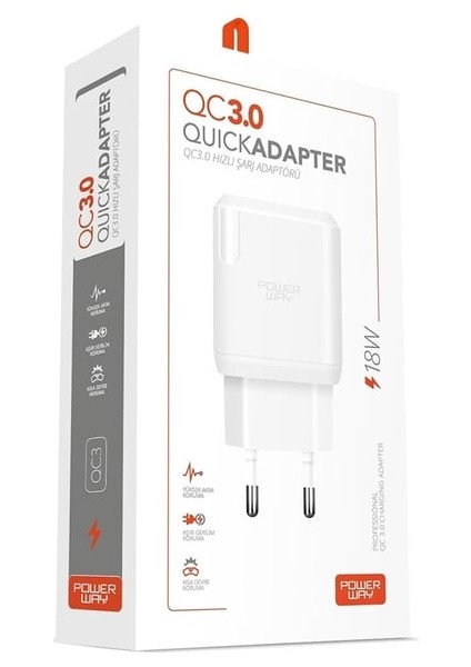18W Qc3.0 Galaxy S25 Ultra Ile Ile Uyumlu Hızlı Şarj Adaptörü Qc3