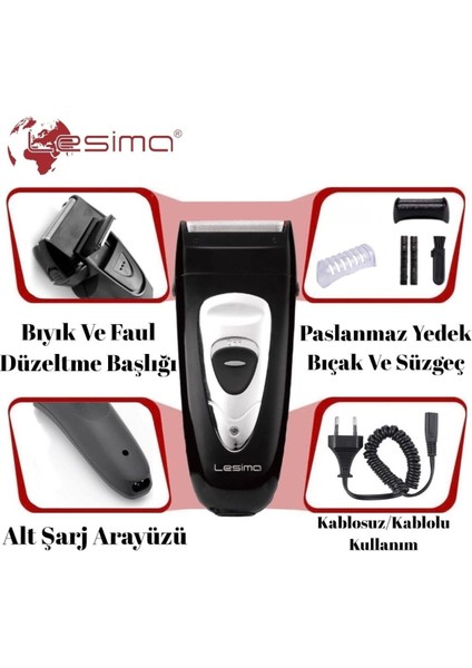 LS-100 Gentelmen Serisi Sakal Yanak Traş ve Faul Düzeltme Tıraş Makinesi