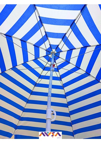 Eğilebilir Plaj Bahçe Balkon Şemsiye Çizgili Kaliteli Kumaş I 2 Metre 8 Telli modelleri
