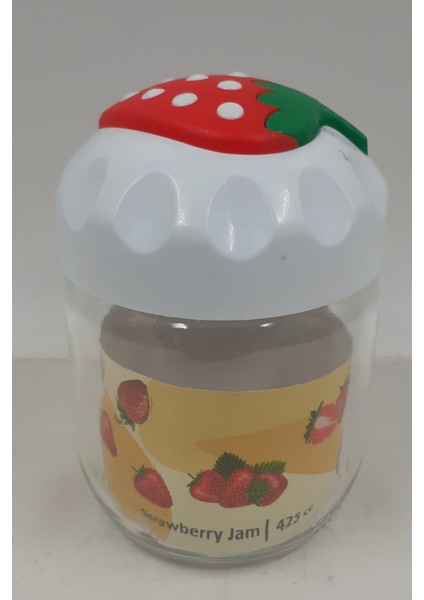 Çilek Desenli Kavanoz 1 Adet 425 cc -CK425