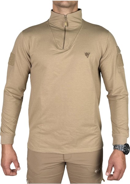 Wolftrap Iraz Balıkçı Yaka Uzun Kollu Taktik T-Shirt Bej