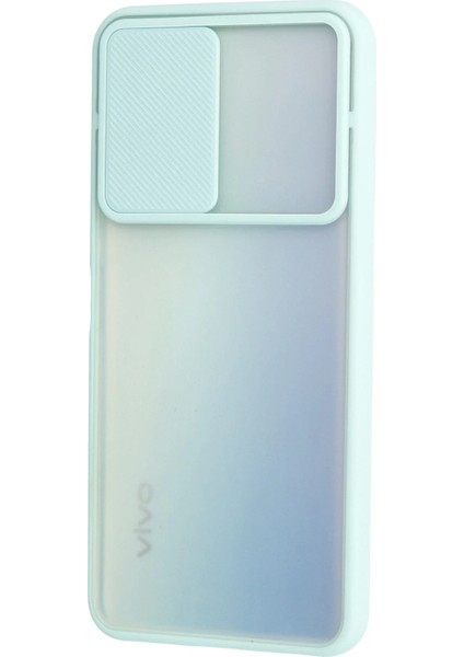 Vivo Y53S Kılıf Palm Buzlu Kamera Sürgülü Silikon - Turkuaz Dpmah modelleri