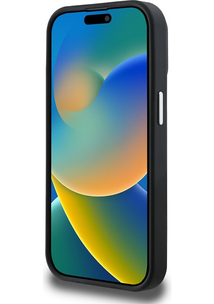 Apple iPhone 13 Pro Max Kılıf Guess Lisanslı M-Safe Şarj Özellikli Grained Triangle Kapak Siyah indirimleri