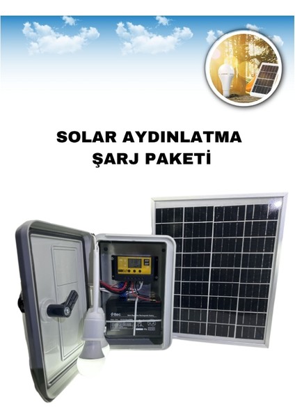 Çobanlar Için Seyyar Güneş Enerjili Lamba Seti ve Cep Telefonu Şarj Seti