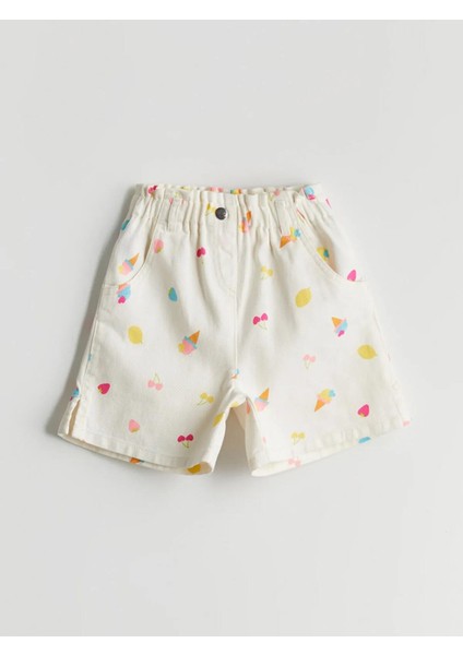 Lcw Kids Beli Lastikli Gabardin Kız Çocuk Şort (S5)
