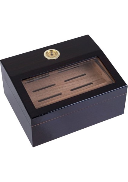Yarım Cam Tavan Puro Humidor / Puro Saklama Kutusu - Siyah 0199