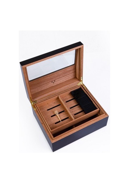 Yarım Cam Tavan Puro Humidor / Puro Saklama Kutusu - Siyah 0199 modelleri
