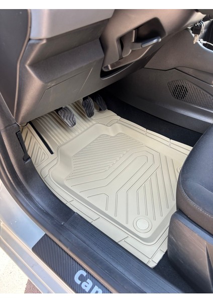 Premium Bej 3D Oto Paspas Havuzlu Araba Paspası
