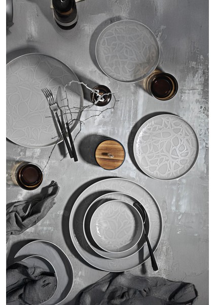 Capri Mod Bej DG-486 24 Parça 6 Kişilik Yemek Takımı