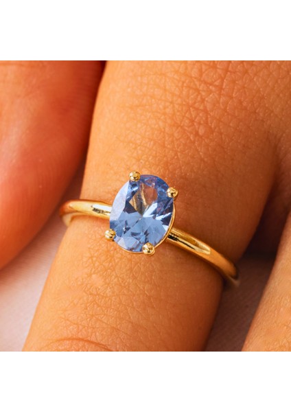 FasekGold 1.50 Karat London Blue Topaz Tektaş 925 Ayar Gümüş Evlilik Teklifi Yüzüğü-Hediye Gümüş Tektaş Yüzük indirimleri