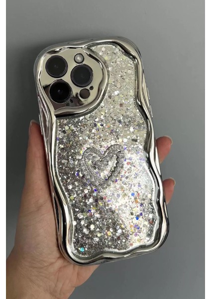 Gri Renk Simli Kalpli 13 Pro Max Telefon Kılıfı fırsatları