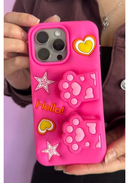 Pembe Renk Pati Figürlü 13 Pro Max Telefon Kılıfı