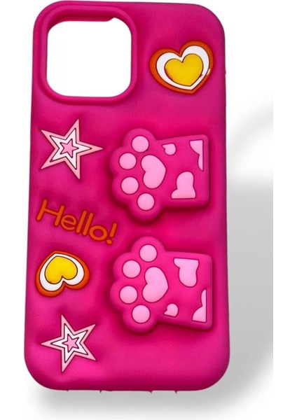 Pembe Renk Pati Figürlü 13 Pro Max Telefon Kılıfı modelleri