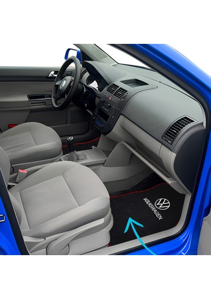 Volkswagen Nakış Işlemeli 5 Parça Araç Oto Halı Paspas | Kırmızı Kenarlı Volkswagen Nakışlı Paspas modelleri