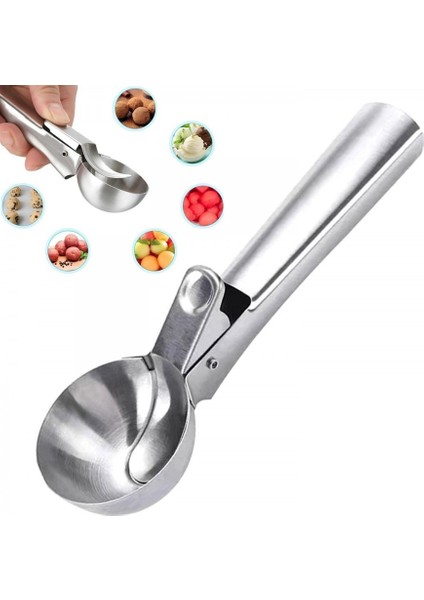 Paslanmaz Çelik Kurabiye Helva Dondurma Meze Servis Sunum Kaşığı Top Dondurma Kaşığı