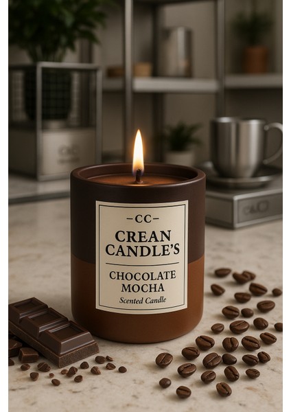 Candle’s Chocolate Mocha Aroması ile Eşsiz Koku │ 400 ml Premium & Kokulu Mum │ Lüx Tasarımı ile Muazzam Dekorasyon