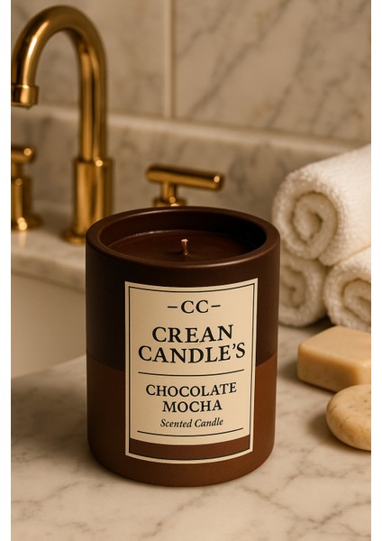 Candle’s Chocolate Mocha Aroması ile Eşsiz Koku │ 400 ml Premium & Kokulu Mum │ Lüx Tasarımı ile Muazzam Dekorasyon