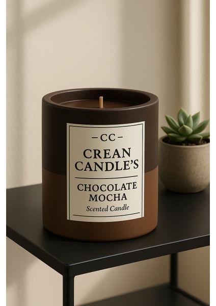 Candle’s Chocolate Mocha Aroması ile Eşsiz Koku │ 400 ml Premium & Kokulu Mum │ Lüx Tasarımı ile Muazzam Dekorasyon
