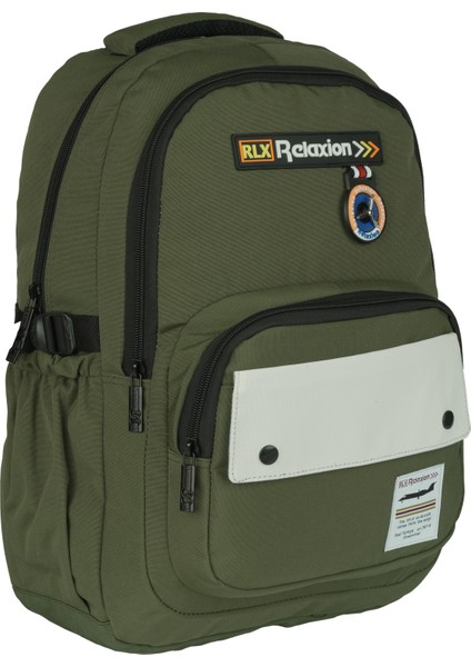 Yeşil 2057 Su Geçirmez Astarlı Kumaş Okul Sırt Çantası