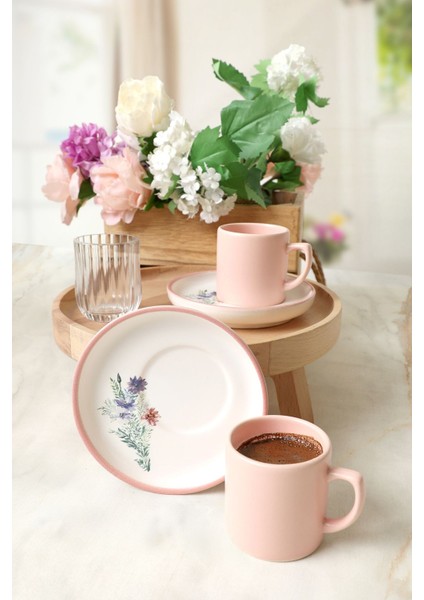 Elegant Blossoms Pembe Kahve Takımı 4 Parça 2 Kişilik 21793 fırsatları